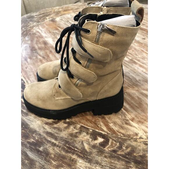 Free People Emmett Boot Lace Up Latte Suede Camel NEW 10 US 40 - Picture 6 of 10